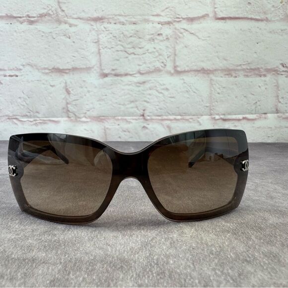 Chanel Vintage Y2K Rectangular 5065 Brown Sunglasses - Picture 6 of 12